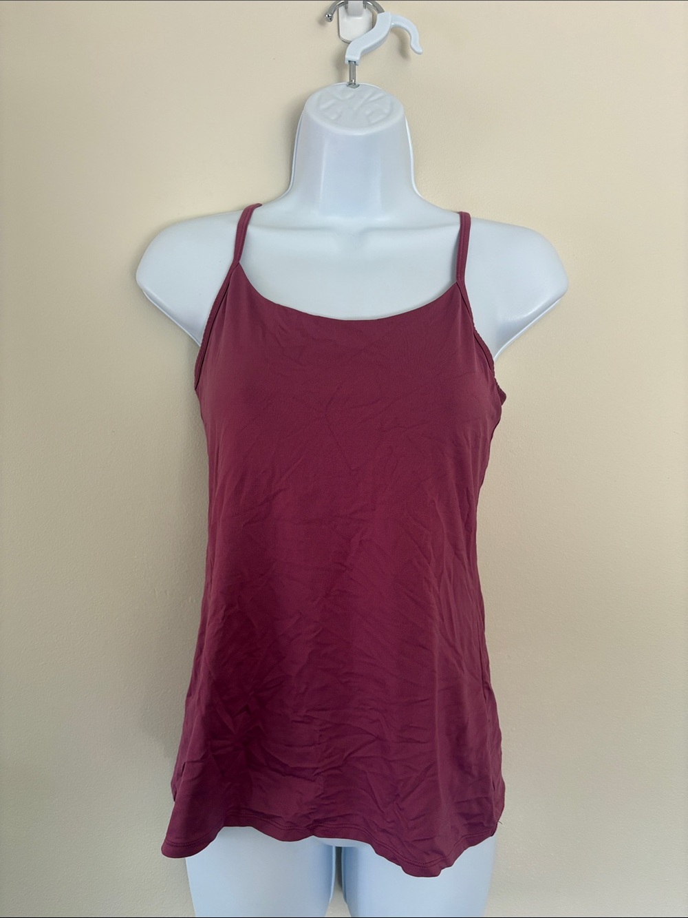 New York & Company Mauve Adjustable Spaghetti-Strap Shelf Bra Camisole
